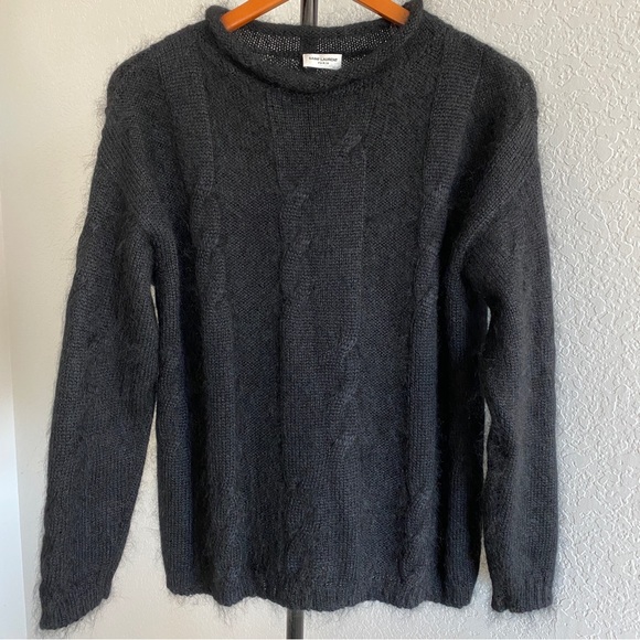 Saint Laurent Black Cable knit Mohair and Silk Sweater - Picture 4 of 15